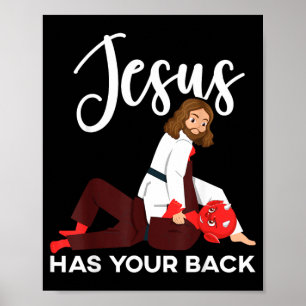 Jesus Has Back Christian Jiu-Jitsu Brazilian Jew Poster