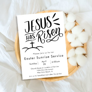 Jesus Has Risen Art Church Easter Sunrise Service Invitation