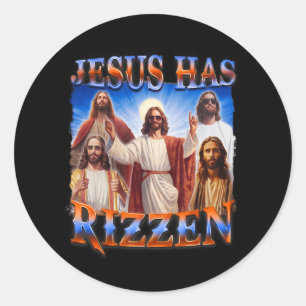 Jesus Has Rizzen Christian Men Women Bible Faith Classic Round Sticker