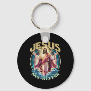 Jesus Has Rizzen Easter Sunday Wear Design Funny F Key Ring