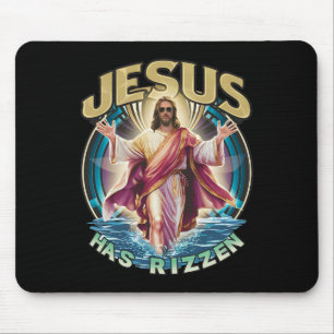 Jesus Has Rizzen Easter Sunday Wear Design Funny F Mouse Pad