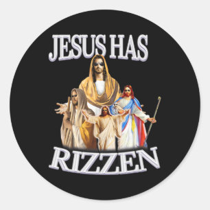 Jesus Has Rizzen Jesus Christ Religious Easter Classic Round Sticker
