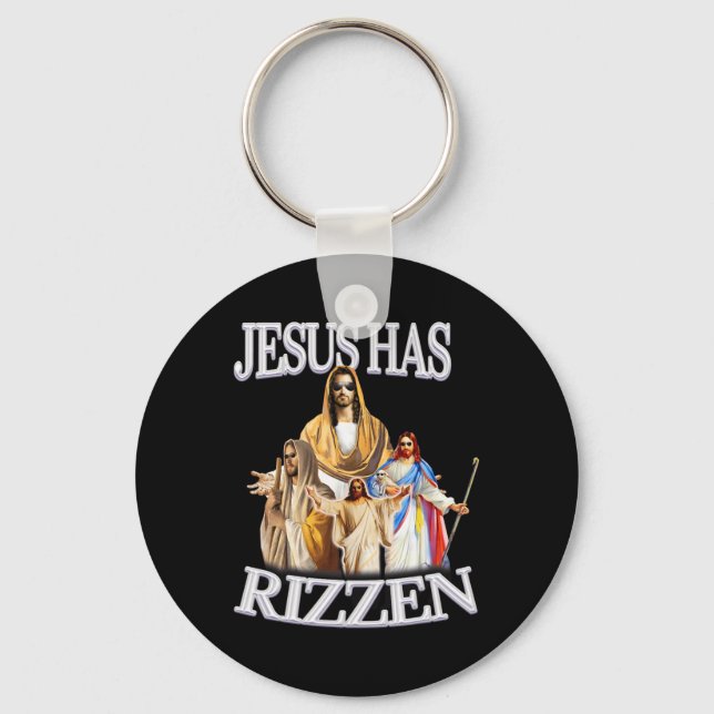 Jesus Has Rizzen Jesus Christ Religious Easter  Key Ring (Front)