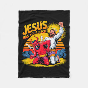 Jesus Has Your Back Christian Faith  Fleece Blanket