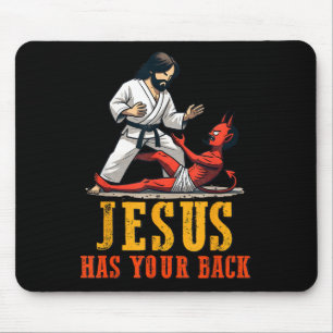 Jesus Has Your Back Funny Christian Jiu-jitsu  Mouse Pad