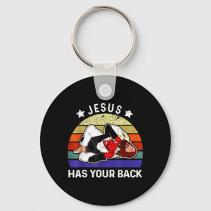 Jesus Has Your Back Jiu Jitsu Grappling vs Devil Key Ring