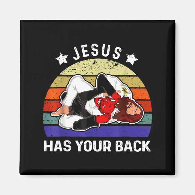 Jesus Has Your Back Jiu Jitsu Grappling vs Devil Magnet (Front)