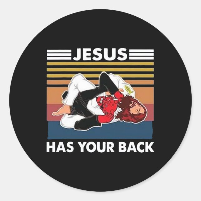 Jesus Has Your Ck Karate  Classic Round Sticker (Front)