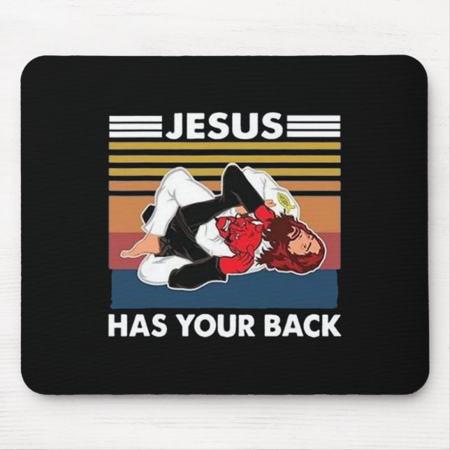 Jesus Has Your Ck Karate  Mouse Pad (Front)