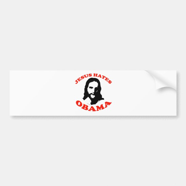 JESUS HATES OBAMA BUMPER STICKER (Front)