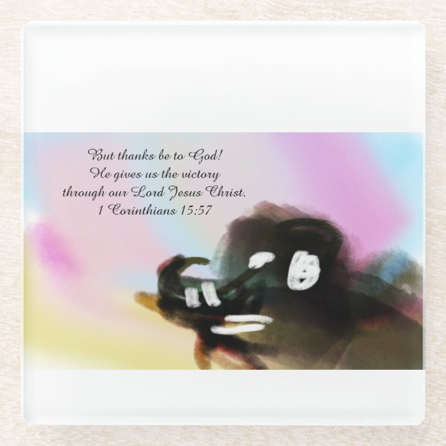 jesus have this  glass coaster (Front)