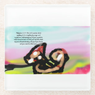 jesus have worry glass coaster