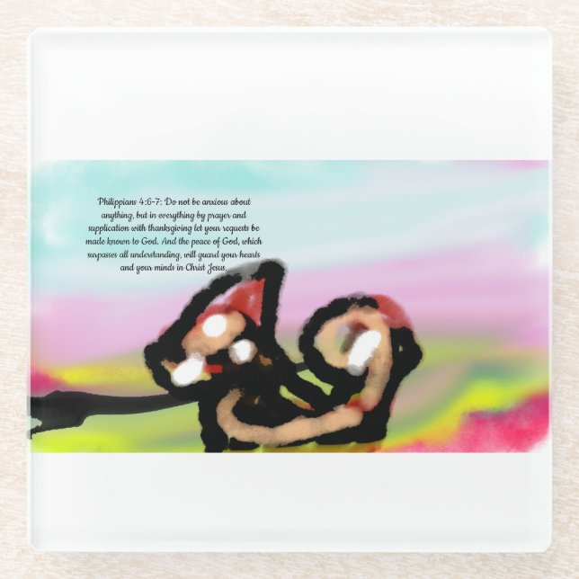 jesus have worry glass coaster (Front)
