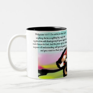 jesus have worry Two-Tone coffee mug