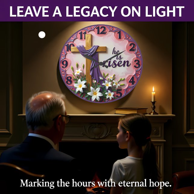 Jesus He Is Risen Textured Large Clock (Creator Uploaded)