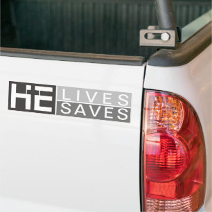 JESUS   HE LIVES HE SAVES   THE CROSS   CHRISTIAN BUMPER STICKER