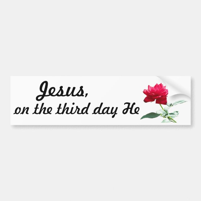 Jesus, He Rose Bumper Sticker (Front)