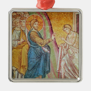 Jesus healing a leper metal tree decoration