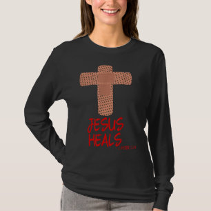 JESUS HEALS Christian Cross Nurse Mum Women Wife G T-Shirt