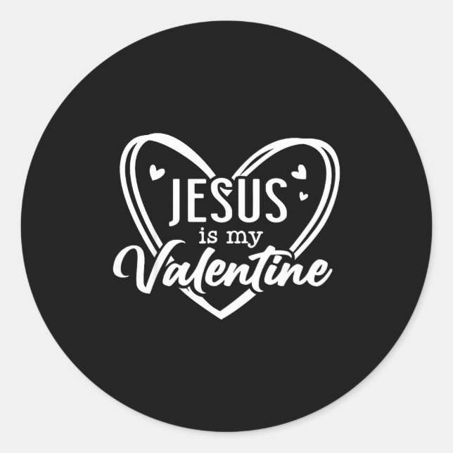 Jesus Heart Christian Faith Love Valentines Day Me Classic Round Sticker (Front)