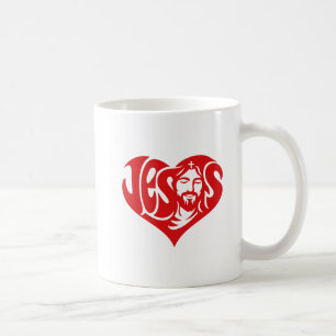 Jesus Heart Typography Coffee Mug