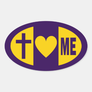 Jesus Hearts Me Oval Sticker