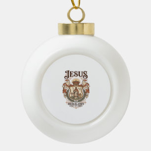 Jesus Heraldry Coat Of Arms Jesus Heraldry Coat Ar Ceramic Ball Christmas Ornament