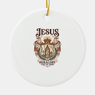 Jesus Heraldry Coat Of Arms Jesus Heraldry Coat Ar Ceramic Ornament