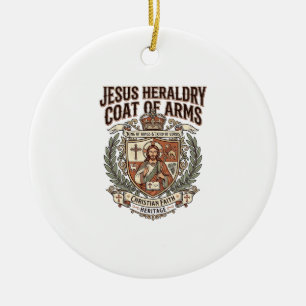 Jesus Heraldry Coat Of Arms Jesus Heraldry Coat Ar Ceramic Ornament