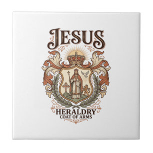 Jesus Heraldry Coat Of Arms Jesus Heraldry Coat Ar Ceramic Tile
