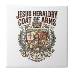 Jesus Heraldry Coat Of Arms Jesus Heraldry Coat Ar Ceramic Tile