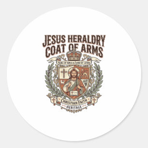 Jesus Heraldry Coat Of Arms Jesus Heraldry Coat Ar Classic Round Sticker