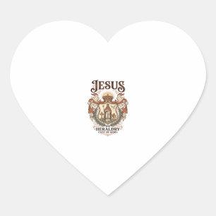 Jesus Heraldry Coat Of Arms Jesus Heraldry Coat Ar Heart Sticker