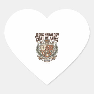 Jesus Heraldry Coat Of Arms Jesus Heraldry Coat Ar Heart Sticker