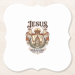 Jesus Heraldry Coat Of Arms Jesus Heraldry Coat Ar Paper Coaster