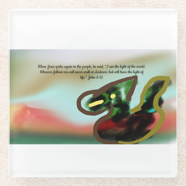 jesus  here always  glass coaster (Front)