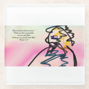 jesus here glass coaster