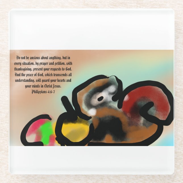 jesus here  glass coaster (Front)