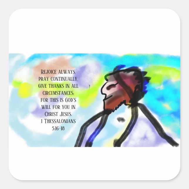 jesus here square sticker (Front)