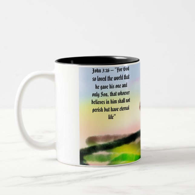 jesus here with us Two-Tone coffee mug (Left)