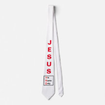 Jesus - His Name Only Neck Tie (White) (Original)