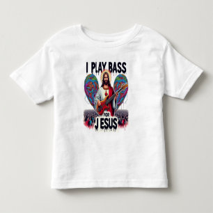 Jesus holding a bass guitar toddler T-Shirt