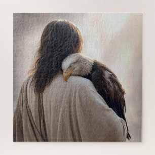 Jesus Holding a Sick Bald Eagle Jigsaw Puzzle