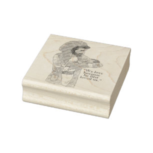 Jesus Holding Baby Bible Verse   Wood Art Stamp
