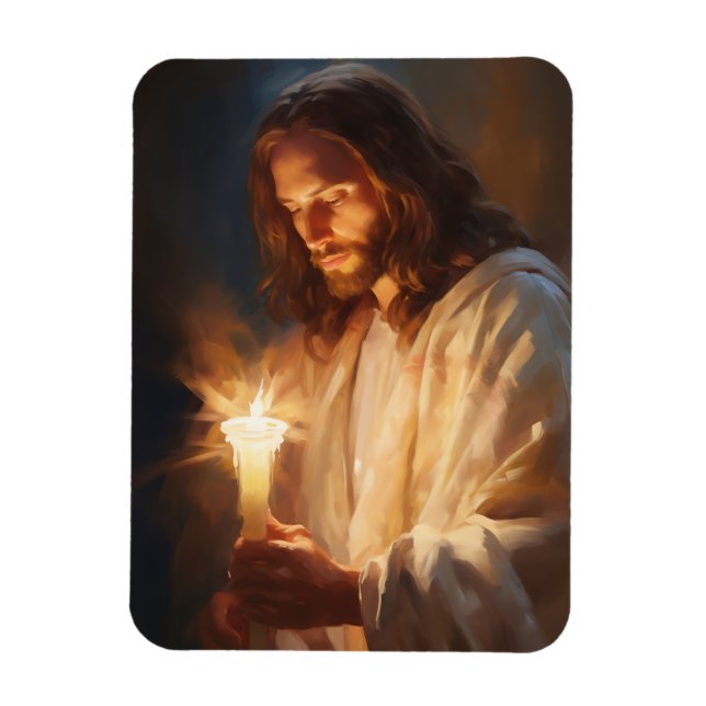 Jesus Holding Candle Magnet (Vertical)