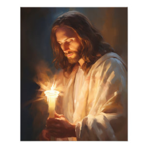 Jesus Holding Candle Photo