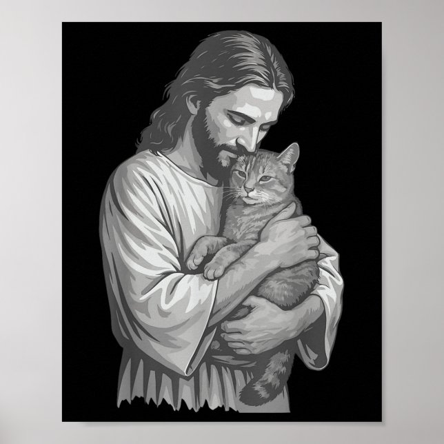 Jesus Holding Cat  Poster (Front)