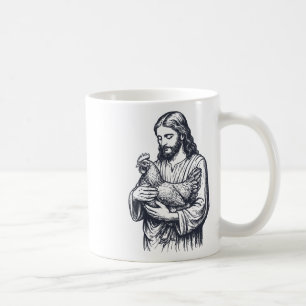 Jesus Holding Chicken _1  Coffee Mug
