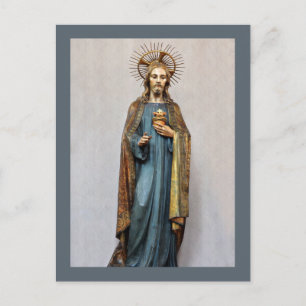 Jesus Holding Golden  Sacred Heart Postcard