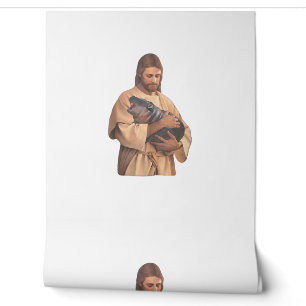 Jesus Holding Moo Deng Tank Top Wallpaper